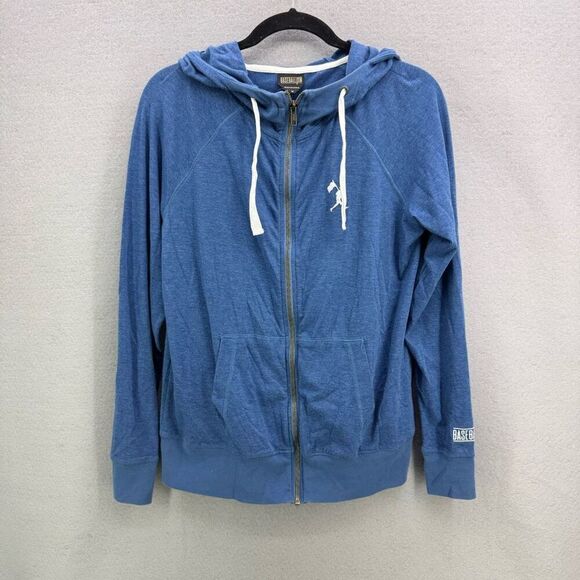 Baseballism Mens Blue Cotton Blend Long Sleeve Full Zip Up Hoodie Size Medium - Picture 1 of 10